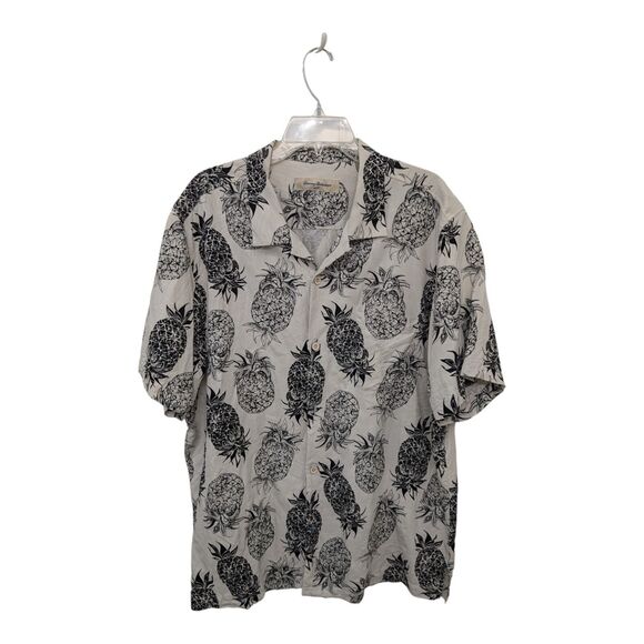 Tommy Bahama Men's 100% Silk Pineapple Print Hawaiian Camp Shirt Tropical XL - Picture 1 of 9
